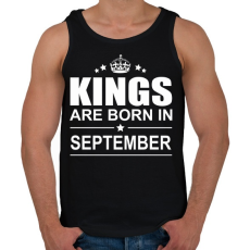 PRINTFASHION Kings are born in September - Férfi atléta - Fekete