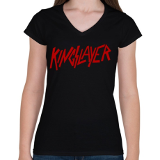PRINTFASHION Kingslayer - Női V-nyakú póló - Fekete