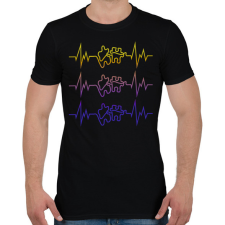 PRINTFASHION Kirakós szívdobbanás - Férfi póló - Fekete férfi póló