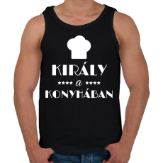 PRINTFASHION Király a konyhában - Férfi atléta - Fekete