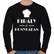 PRINTFASHION Király a konyhában - Férfi pulóver - Fekete