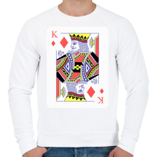 PRINTFASHION Király káró - Férfi pulóver - Fehér