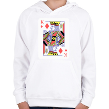 PRINTFASHION Király káró - Gyerek kapucnis pulóver - Fehér gyerek pulóver, kardigán
