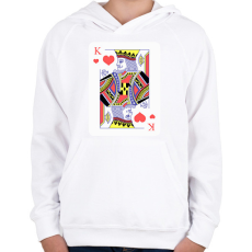 PRINTFASHION Király szív - Gyerek kapucnis pulóver - Fehér