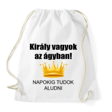 PRINTFASHION Király vagyok az ágyban - Sportzsák, Tornazsák - Fehér tornazsák