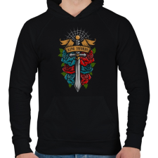 PRINTFASHION Királyi kard - Férfi kapucnis pulóver - Fekete férfi pulóver, kardigán