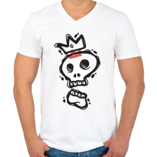 PRINTFASHION Királyi koponya - Férfi V-nyakú póló - Fehér férfi póló