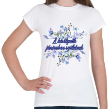 PRINTFASHION királynők kék virág   (1) - Női póló - Fehér női póló
