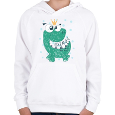 PRINTFASHION Kis dinóherceg - Gyerek kapucnis pulóver - Fehér gyerek pulóver, kardigán