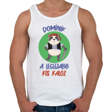 PRINTFASHION Kis kalóz - Névvel - Férfi atléta - Fehér