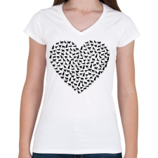PRINTFASHION Kis kedvenc - Női V-nyakú póló - Fehér női póló
