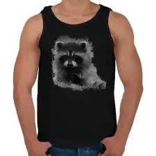 PRINTFASHION Kis mosómedve (fekete-fehér újság) - Férfi atléta - Fekete atléta, trikó