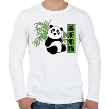 PRINTFASHION kis panda - Férfi hosszú ujjú póló - Fehér férfi póló