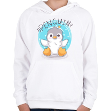 PRINTFASHION Kis pingvin - Gyerek kapucnis pulóver - Fehér gyerek pulóver, kardigán