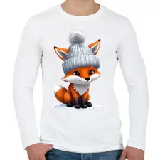 PRINTFASHION kis róka - Férfi hosszú ujjú póló - Fehér férfi póló