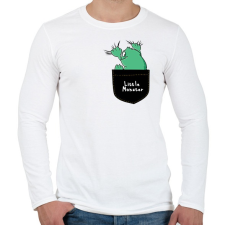 PRINTFASHION Kis szörny a zsebben - Férfi hosszú ujjú póló - Fehér férfi póló