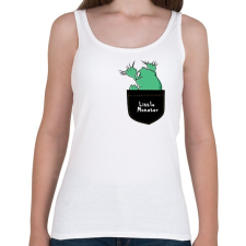 PRINTFASHION Kis szörny a zsebben - Női atléta - Fehér női trikó