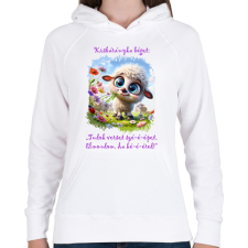 PRINTFASHION Kisbárány locsolkodóknak - Női kapucnis pulóver - Fehér női pulóver, kardigán