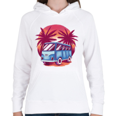 PRINTFASHION Kisbusz - Női kapucnis pulóver - Fehér