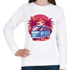 PRINTFASHION Kisbusz - Női pulóver - Fehér női pulóver, kardigán