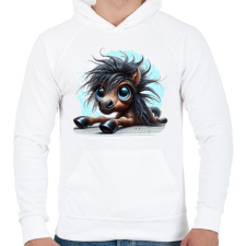 PRINTFASHION Kiscsikó - Férfi kapucnis pulóver - Fehér férfi pulóver, kardigán