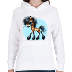 PRINTFASHION Kiscsikó - Női kapucnis pulóver - Fehér