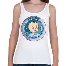 PRINTFASHION Kisfiú a mosógépben - Női atléta - Fehér női trikó