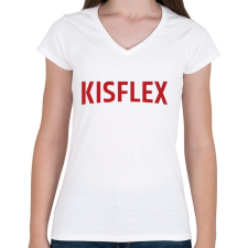 PRINTFASHION Kisflex - Női V-nyakú póló - Fehér női póló