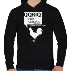 PRINTFASHION kiskakas-white - Férfi kapucnis pulóver - Fekete