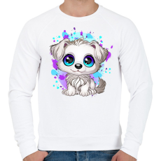 PRINTFASHION Kiskutya - Férfi pulóver - Fehér