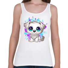 PRINTFASHION Kiskutya - Női atléta - Fehér női trikó