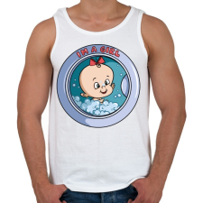 PRINTFASHION Kislány a mosógépben - Férfi atléta - Fehér atléta, trikó