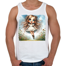 PRINTFASHION Kislány a tavaszi réten - Férfi atléta - Fehér