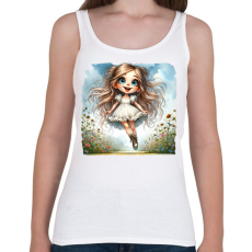 PRINTFASHION Kislány a tavaszi réten - Női atléta - Fehér