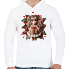 PRINTFASHION Kislány ajándékkal - Férfi kapucnis pulóver - Fehér