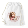 PRINTFASHION Kislány cicával - Sportzsák, Tornazsák - Fehér