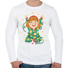 PRINTFASHION Kislány égősorral - Férfi hosszú ujjú póló - Fehér