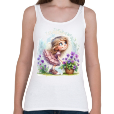 PRINTFASHION Kislány tavaszi ibolyával - Női atléta - Fehér