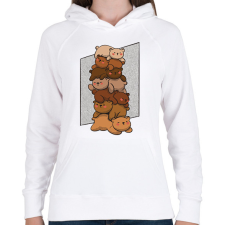 PRINTFASHION Kismackók - Női kapucnis pulóver - Fehér női pulóver, kardigán