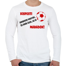 PRINTFASHION Kispesti drukker - Férfi hosszú ujjú póló - Fehér