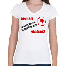 PRINTFASHION Kispesti drukker - Női V-nyakú póló - Fehér női póló