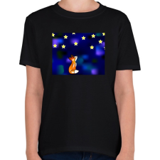 PRINTFASHION KisRóka a csillagok alatt - Gyerek póló - Fekete gyerek póló