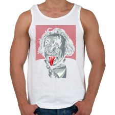 PRINTFASHION KISS: Einstein - Férfi atléta - Fehér atléta, trikó