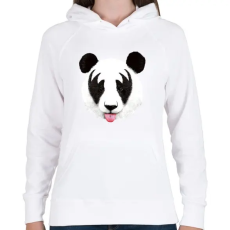 PRINTFASHION Kiss of a panda - Női kapucnis pulóver - Fehér