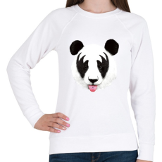 PRINTFASHION Kiss of a panda - Női pulóver - Fehér