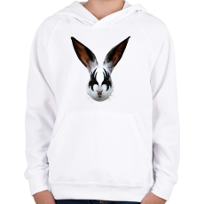PRINTFASHION Kiss of a rabbit - Gyerek kapucnis pulóver - Fehér