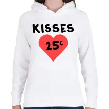 PRINTFASHION kisses - Női kapucnis pulóver - Fehér női pulóver, kardigán