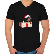 PRINTFASHION kistacsi - Férfi V-nyakú póló - Fekete férfi póló