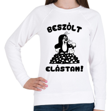 PRINTFASHION Kisvakond - Beszólt, elástam! - Női pulóver - Fehér női pulóver, kardigán