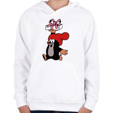 PRINTFASHION Kisvakond Karácsony - Gyerek kapucnis pulóver - Fehér gyerek pulóver, kardigán